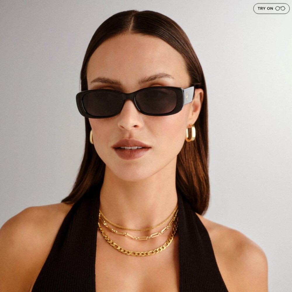 Le Specs Unreal! 1902078 Shiny Black Frame Smoke … - image 2